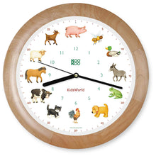 Load image into Gallery viewer, Real animal voices wall clock - Wood
