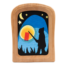 Load image into Gallery viewer, Hand-carved Waldorf standing frame for transparency