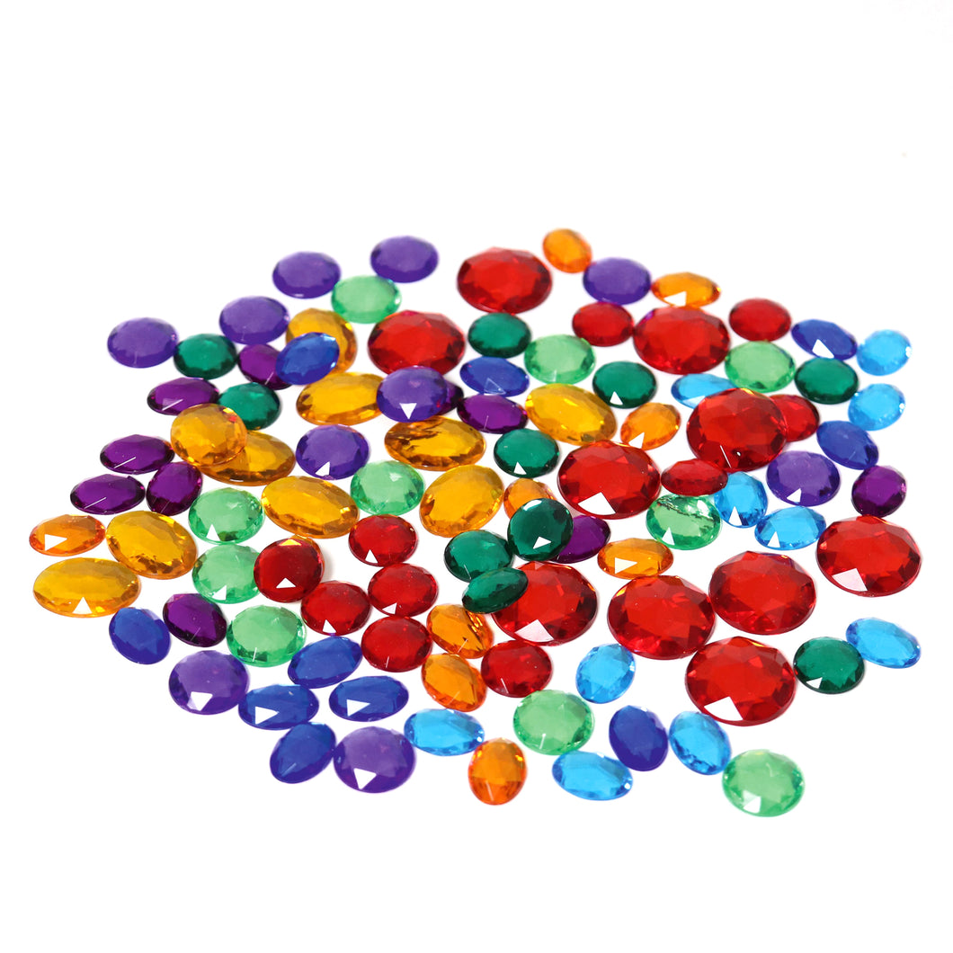 100 Small Acrylic Glitter Stones
