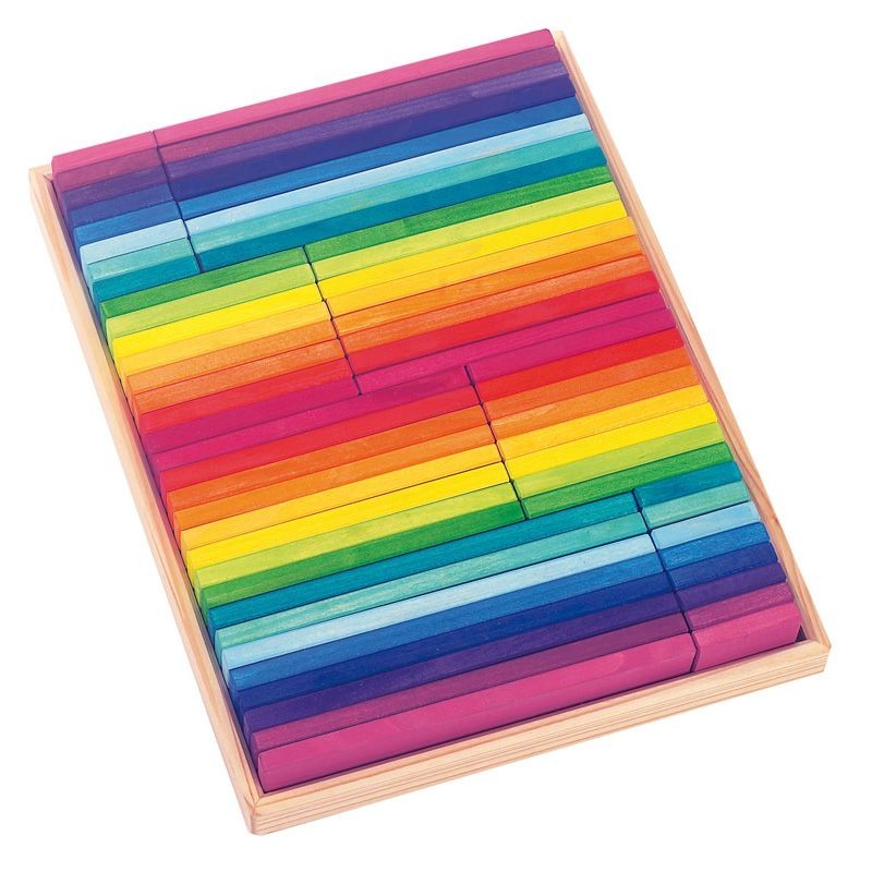Rainbow Building Tiles, 64 pieces