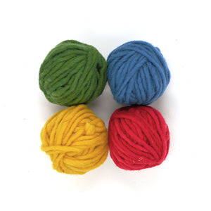 Organic single ply wool knitting yarn, bright colours