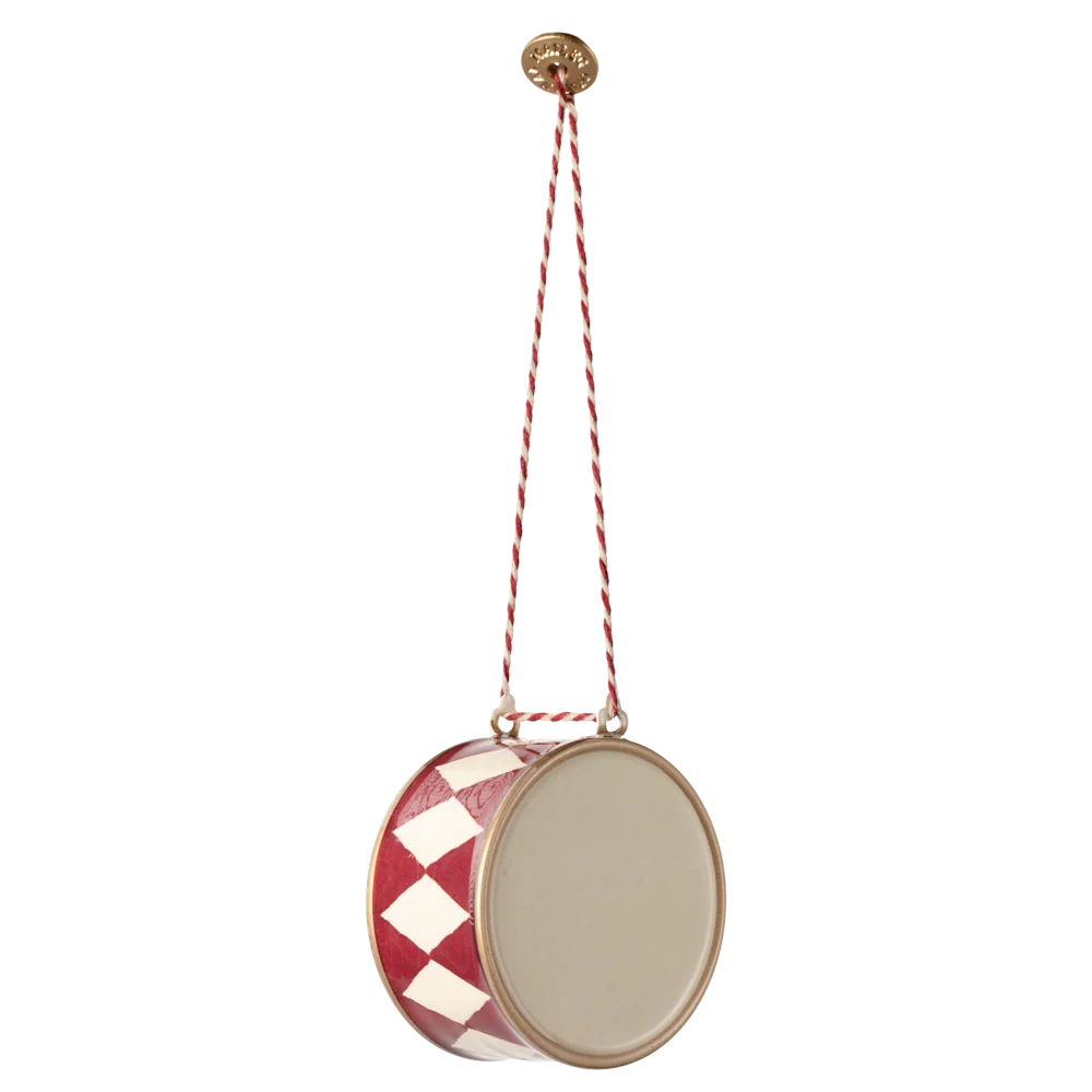 Metal ornament, Large drum - Red