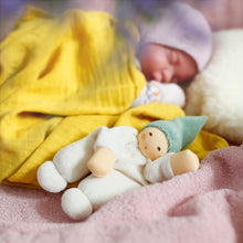 Load image into Gallery viewer, Organic baby music box - Sage doll
