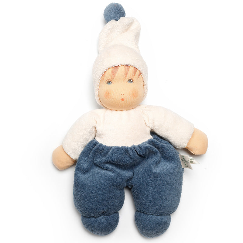 Organic baby doll, blue