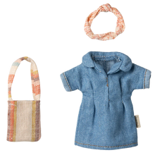 Load image into Gallery viewer, Denim dress and bag, Mum mouse
