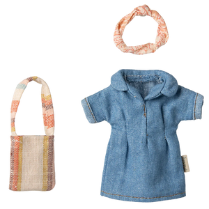 Denim dress and bag, Mum mouse