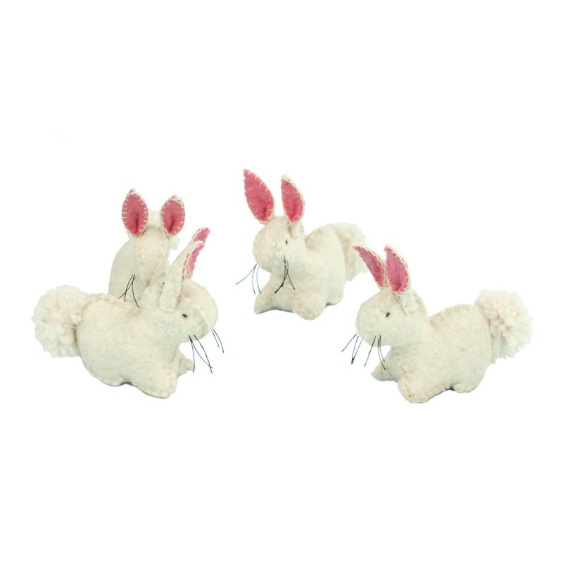 Wool Felt Rabbit, White