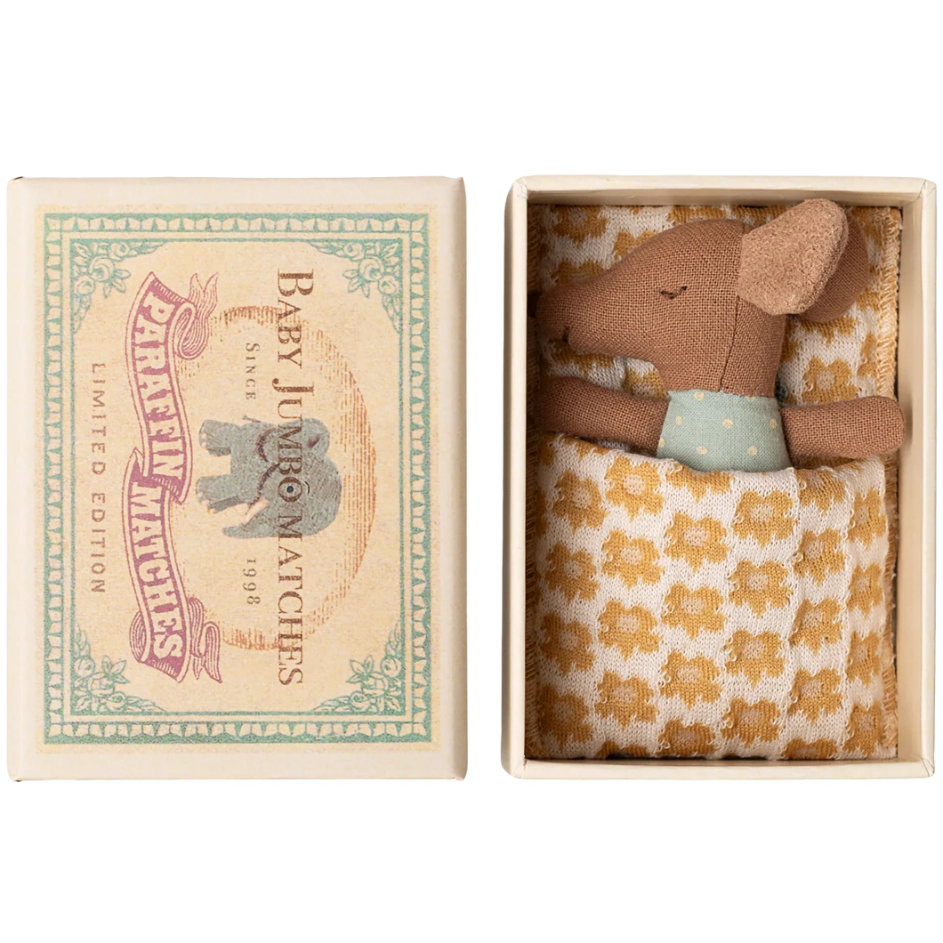 Sleepy wakey baby mouse in matchbox - Blue
