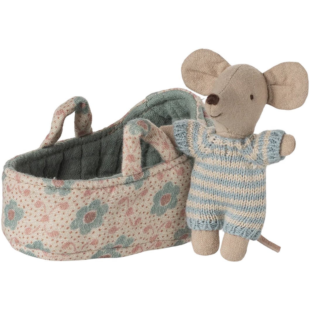 Baby mouse in carry cot - Blue