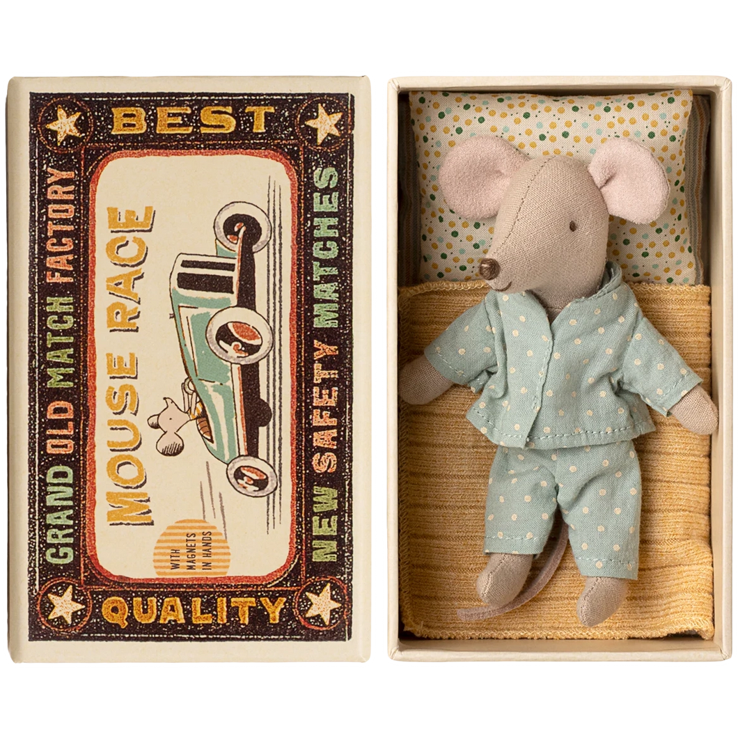 Μικρός αδελφός ποντίκι σε σπιρτόκουτο