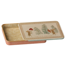 Load image into Gallery viewer, Metal box with sliding lid, Christmas mice
