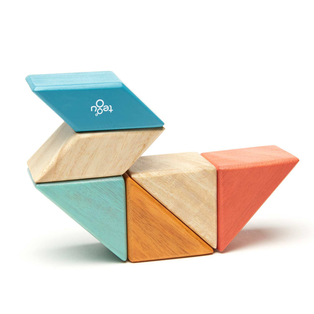 Magnetic Wooden Blocks, Pocket Pouch Sunset