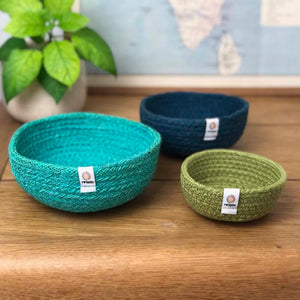 Jute Mini Bowl Set - Ocean