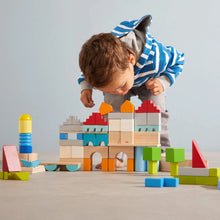 Load image into Gallery viewer, Colored Wooden Building Blocks - 85 Piece Set
