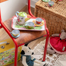 Load image into Gallery viewer, Metal tea set and suitcase
