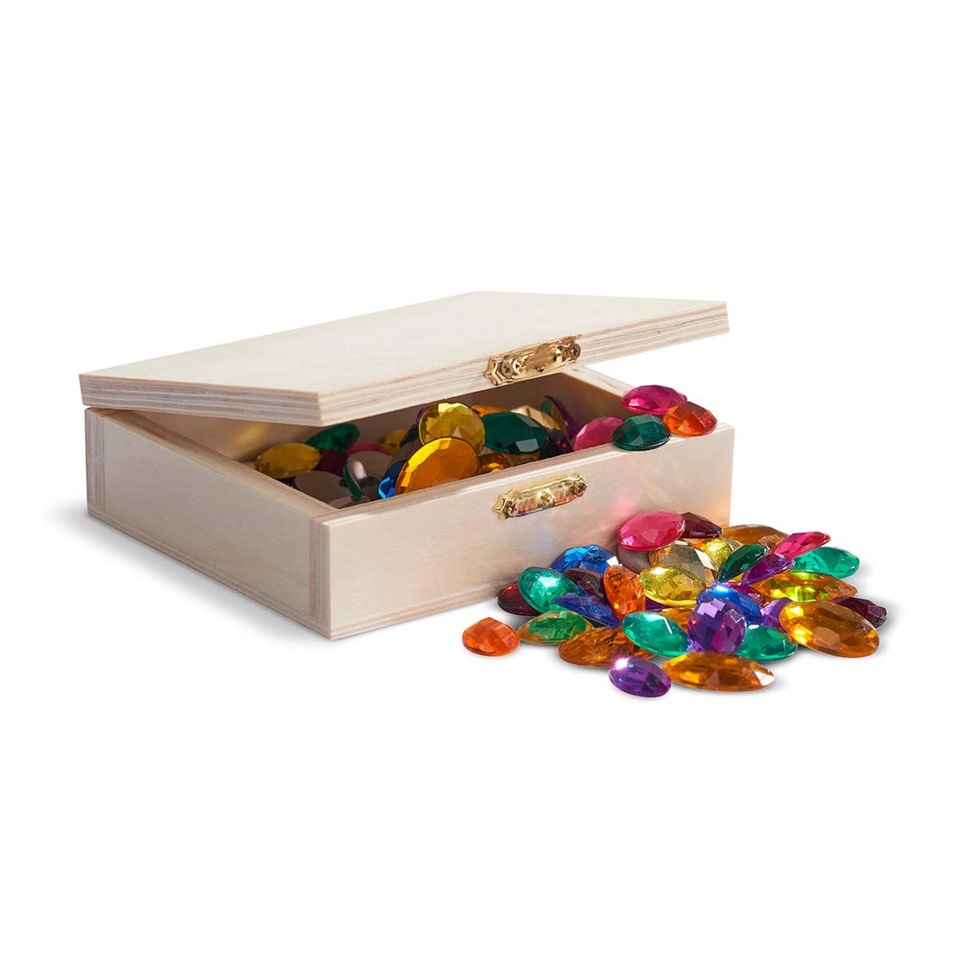 Sparkling stones in box