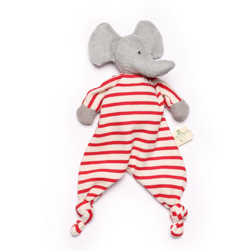 Baby organic comforter striped elephant