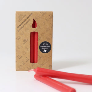 Red Beeswax Candles (10%) 12 Pack