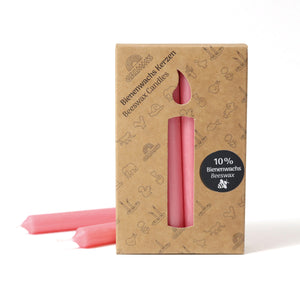 Old Rose Beeswax Candles (10%) 12 Pack