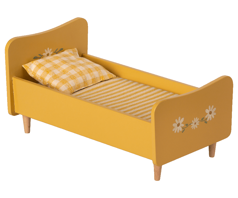 Wooden bed, Mini - Yellow