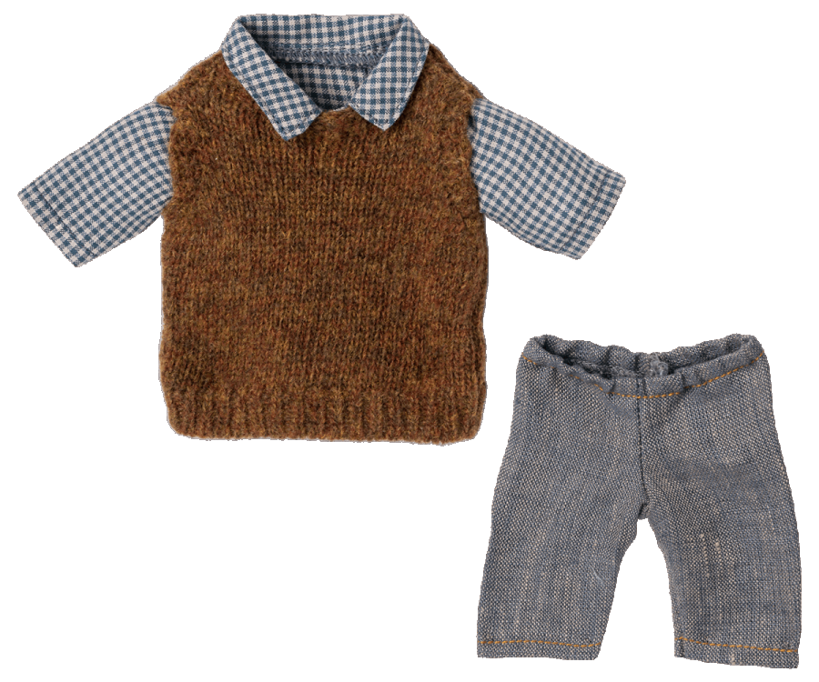 Shirt, slipover and pants for Teddy dad