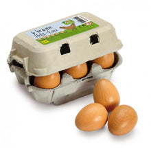 Load image into Gallery viewer, Wooden Eggs, Brown Sixpack
