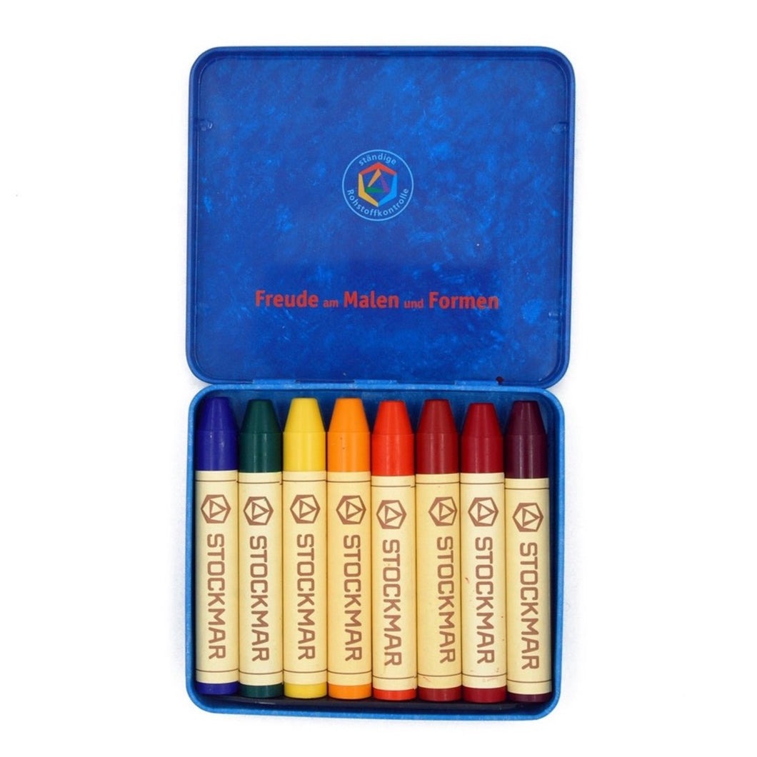 Beeswax Crayons, 8 colours Waldorf mix