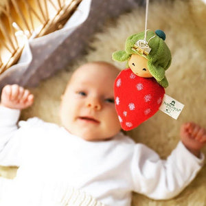 Organic rattle doll - Strawberry