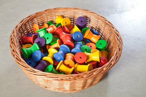 18 Coloured Wooden Rolls
