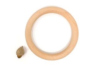 Large hoops, natural wood