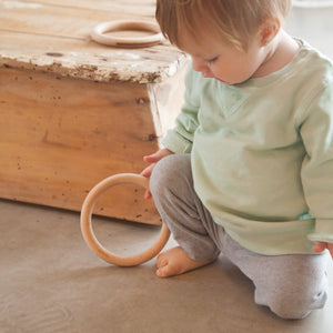 Large hoops, natural wood