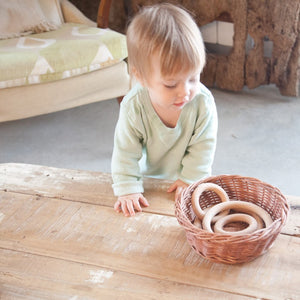 Large hoops, natural wood