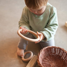 Load image into Gallery viewer, Large hoops, natural wood
