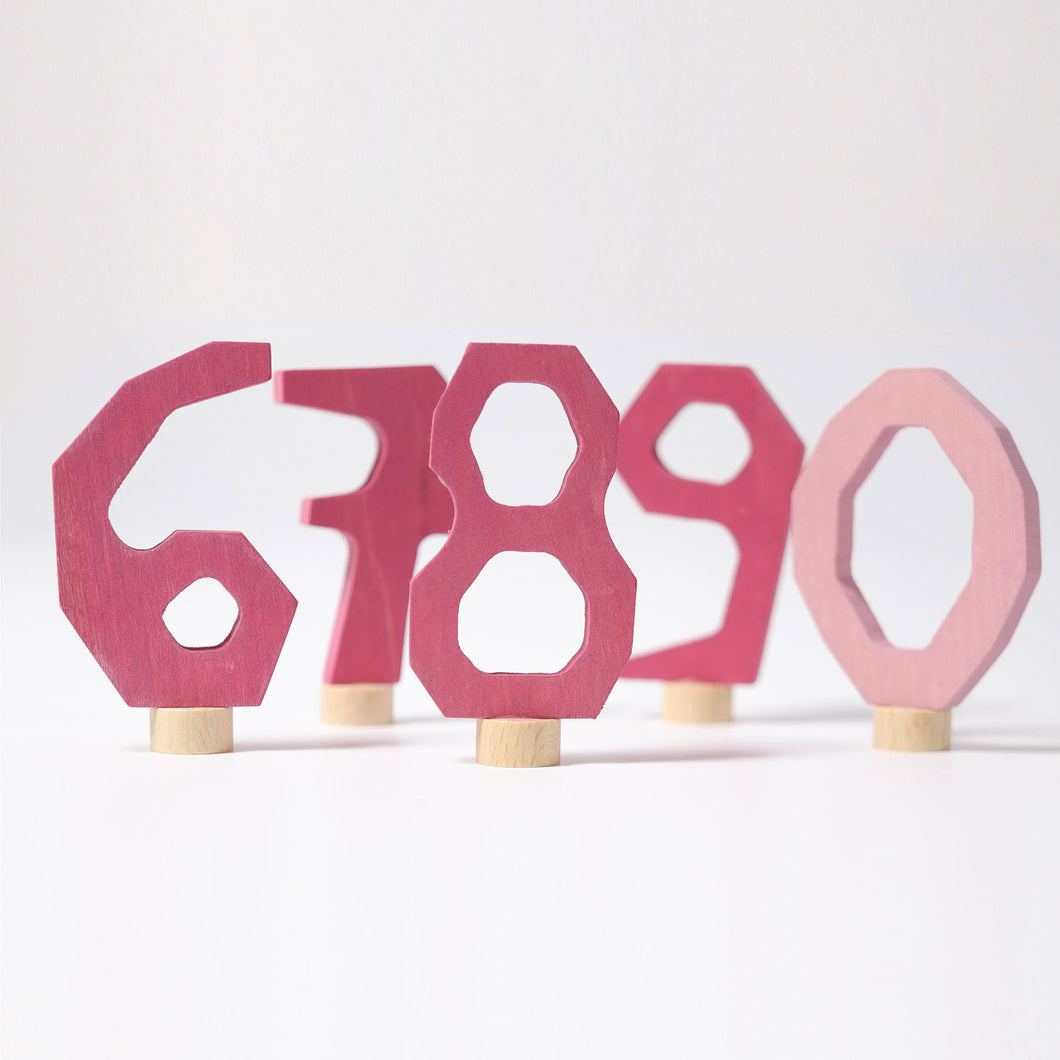 Pink Decorative Numbers 6-9 and 0