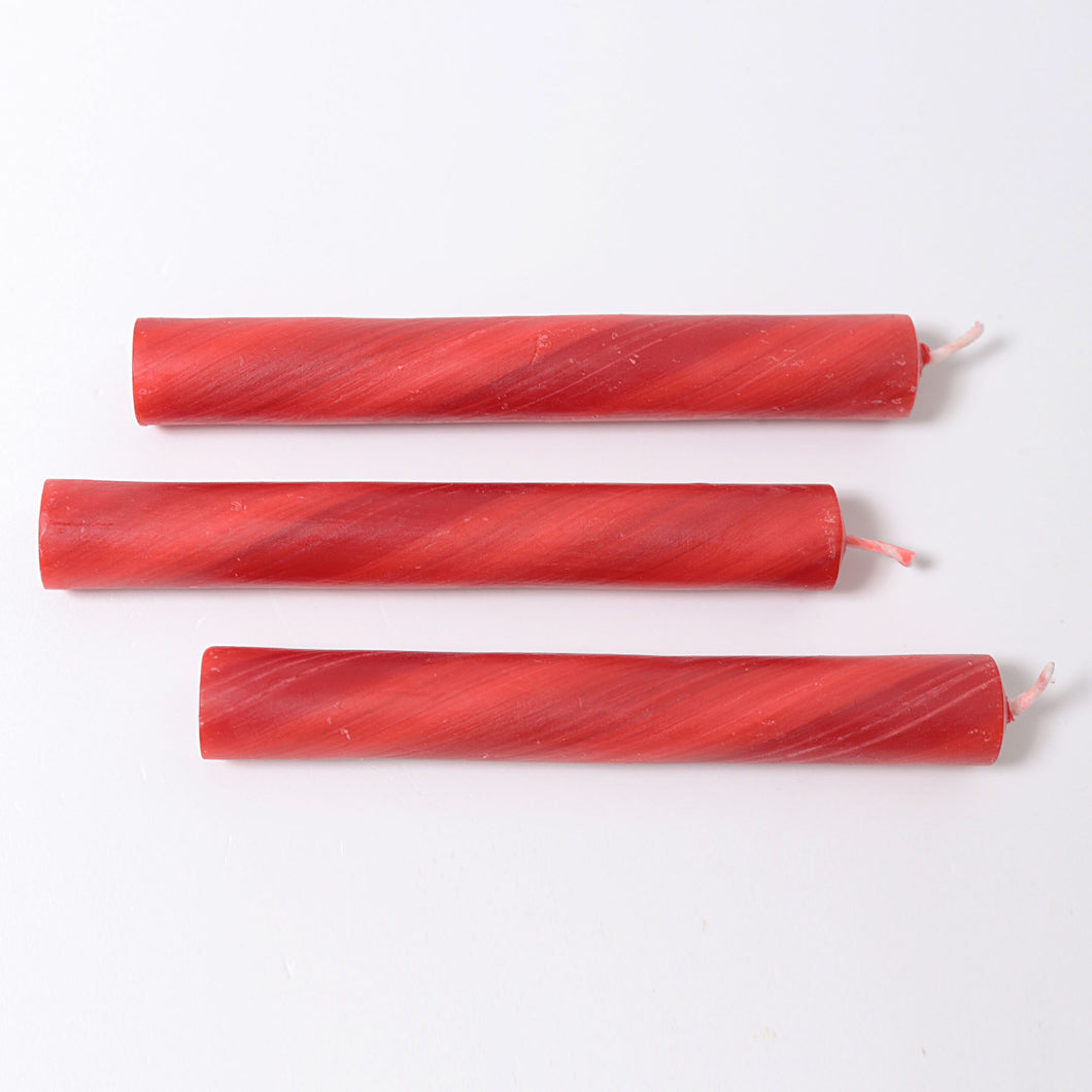 Red Marbled Beeswax Candles (25%)