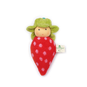 Organic rattle doll - Strawberry