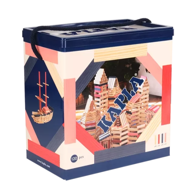 Kapla 120 Box - Dark blue, Pink & Red