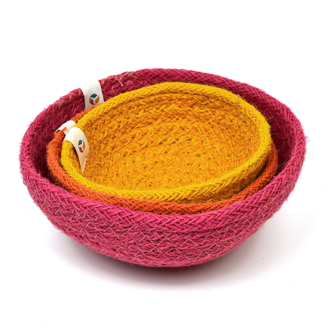 Jute Mini Bowl Set - Fire