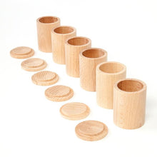 Load image into Gallery viewer, 6 cups with lid in natural wood

