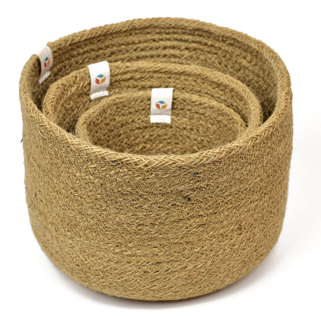 Jute Tall Basket Set - Natural