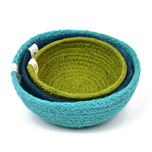 Jute Mini Bowl Set - Ocean