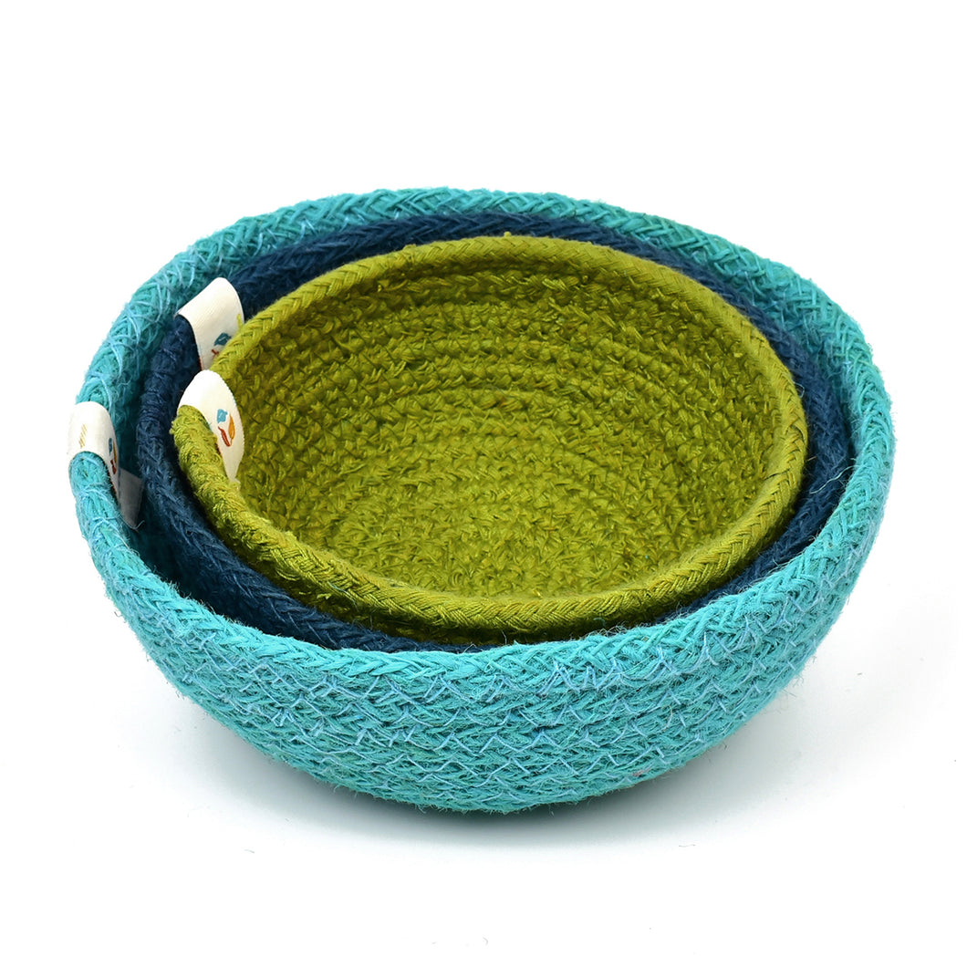 Jute Mini Bowl Set - Ocean